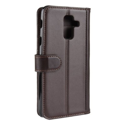 Samsung Galaxy A6+ 2018 atvēramais ādas brūns maciņš (maks) | Vacins.lv