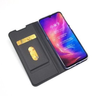 „Dux Ducis“ Skin serijos Xiaomi Mi 9 (Mi 9 Explorer) pilkas odinis atverčiamas dėklas | Priedai.lt