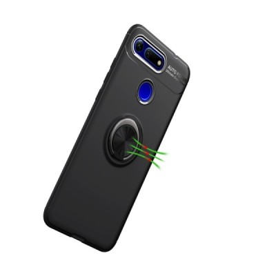 Huawei Honor View 20 (V20) „Lenuo“ Kickstand cieta silikona (TPU) melns apvalks | vacins.lv