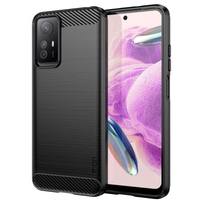 Xiaomi Redmi Note 12S „Mofi“ Carbon cieta silikona (TPU) melns apvalks | vacins.lv