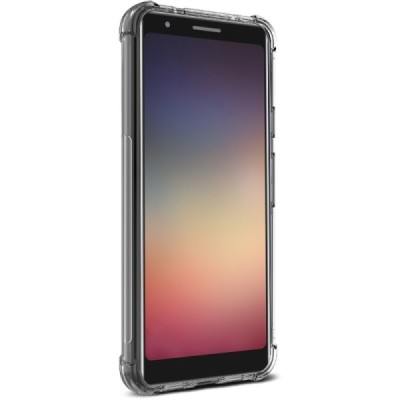 Google Pixel 3a Imak pastiprinātas aizsardzības cieta silikona (TPU) dzidrs vāciņš + ekrāna aizsargplēve | Vacins.lv