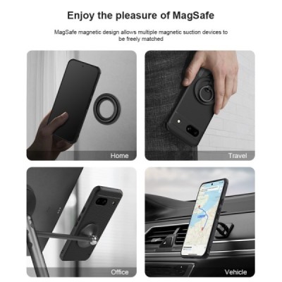 Google Pixel 8A „Nillkin“ Frosted Shield Pro Magnetic melns apvalks | vacins.lv