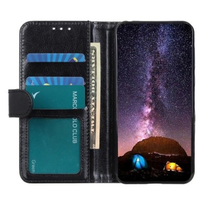 Xiaomi Redmi Note 13 Pro 5G (Poco X6 5G) atverčiamas juodas odinis dėklas - piniginė | Priedai.lt