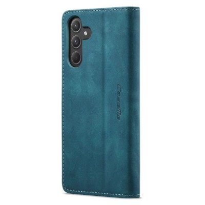 Samsung Galaxy A55 5G (SM-A556) CaseMe Retro solīds atvēramais ādas zaļš maciņš - maks | Vacins.lv