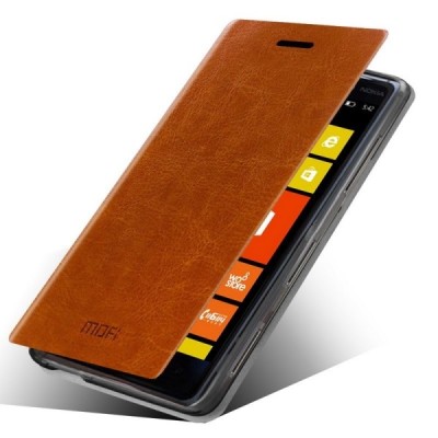 Nokia Lumia 830 „Mofi“ Rui sērijas brūns ādas atvērams futrālis / Vacins.lv