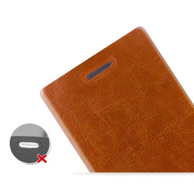 Nokia Lumia 830 „Mofi“ Rui sērijas brūns ādas atvērams futrālis / Vacins.lv