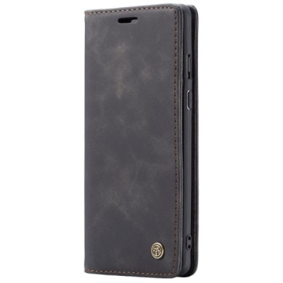 OnePlus 8 Pro CaseMe Retro solīds atvēramais ādas melns maciņš - maks | Vacins.lv