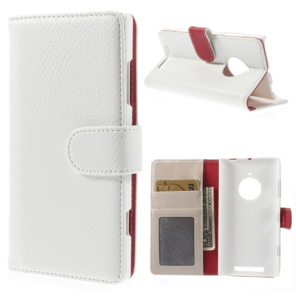 „Litchi“ atvēramais futrālis - balts (Lumia 830)