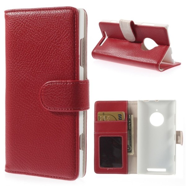 „Litchi“ atvēramais futrālis - sarkans (Lumia 830)