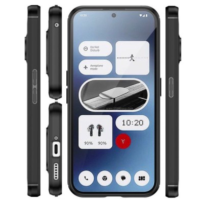 Nothing Phone 2a (2a Plus) „Carbon“ kieto silikono TPU juodas dėklas - nugarėlė | Priedai.lt