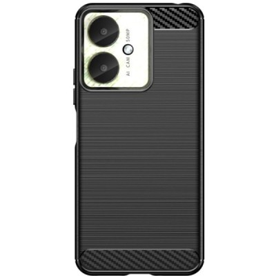 Xiaomi Redmi 13C / Poco C65 "Carbon" cieta silikona (TPU) melns apvalks | Vacins.lv