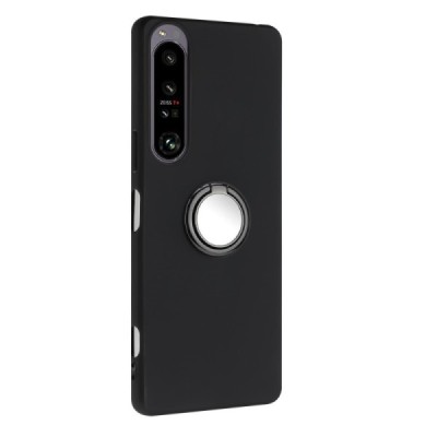 Sony Xperia 1 VI „Kickstand“ cieta silikona (TPU) melns apvalks | vacins.lv