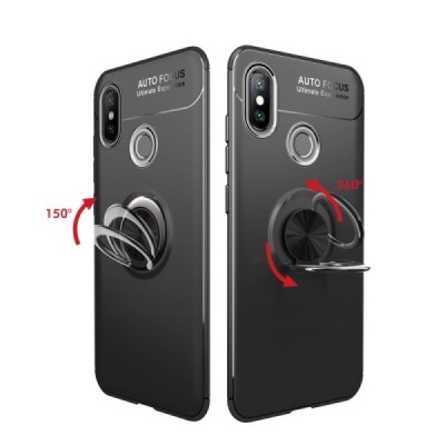 Xiaomi Mi 8 „FOCUS“ Kickstand cieta silikona (TPU) melns apvalks | vacins.lv