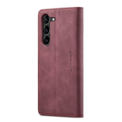 Samsung Galaxy S23 (SM-S911) CaseMe Retro solīds atvēramais ādas bordo maciņš - maks | Vacins.lv