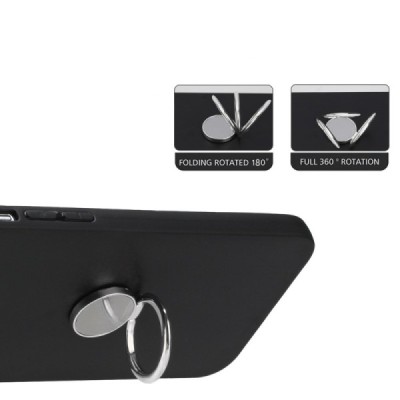 Sony Xperia 10 VI „Kickstand“ cieta silikona (TPU) melns apvalks | vacins.lv