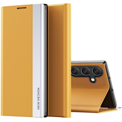 Samsung Galaxy A55 5G (SM-A556) View Line oranžs atvērams maciņš (maks) | Vacins.lv