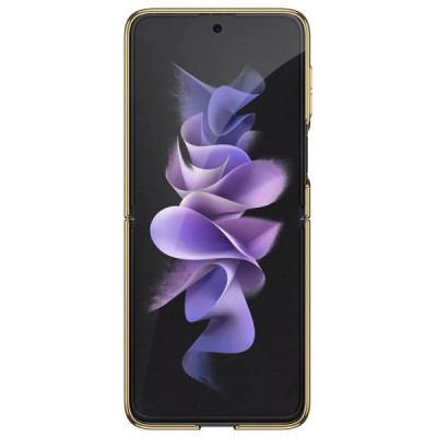 Samsung Galaxy Z Flip3 (F711) GKK Marble melns zelta plastika apvalks | vacins.lv