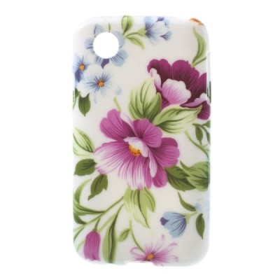 LG L40 D160 rakstains margs silikona apvalks - ziedi / vacins.lv