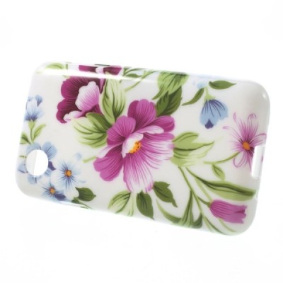 LG L40 D160 rakstains margs silikona apvalks - ziedi / vacins.lv