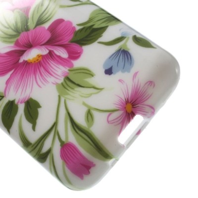 LG L40 D160 rakstains margs silikona apvalks - ziedi / vacins.lv