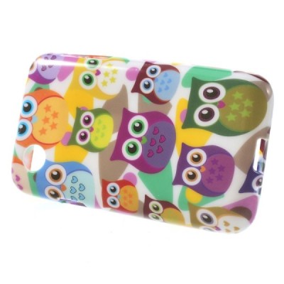 LG L40 D160 raštuotas margas silikoninis dėklas - Pelėdžiukai / Priedai.lt