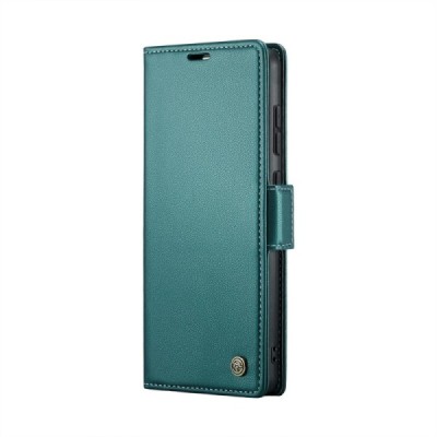Xiaomi Poco X6 Pro 5G (Redmi K70E) CaseMe Leather solīds atvēramais ādas zaļš maciņš - maks | Vacins.lv