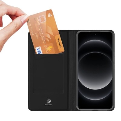 Xiaomi 14 Ultra „Dux Ducis“ Skin sērijas melns ādas atvērams maciņš | Vacins.lv