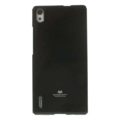 Huawei Ascend P7 Mercury melns cieta silikona (TPU) futrālis / Vacins.lv