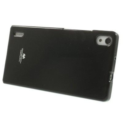 Huawei Ascend P7 Mercury melns cieta silikona (TPU) futrālis / Vacins.lv