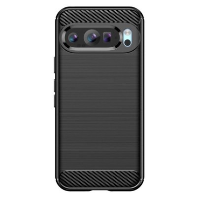 Google Pixel 9 (9 Pro) "Carbon" cieta silikona (TPU) melns apvalks | Vacins.lv