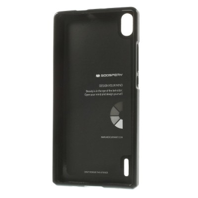 Huawei Ascend P7 Mercury melns cieta silikona (TPU) futrālis / Vacins.lv