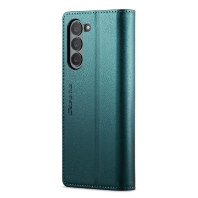 Samsung Galaxy Fold6 5G (SM-F956B) „CaseMe“ Leather solīds atvēramais ādas zaļš maciņš - maks | Vacins.lv