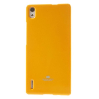 Huawei Ascend P7 Mercury geltonas kieto silikono TPU dėklas - nugarėlė / Priedai.lt