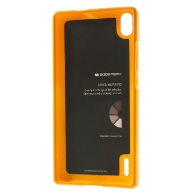 Huawei Ascend P7 Mercury geltonas kieto silikono TPU dėklas - nugarėlė / Priedai.lt