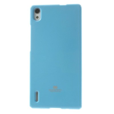 Huawei Ascend P7 Mercury šviesiai mėlynas kieto silikono TPU dėklas - nugarėlė / Priedai.lt