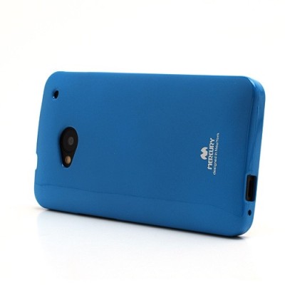 HTC One M7 Mercury tumši zils cieta silikona (TPU) futrālis / Vacins.lv