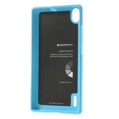 Huawei Ascend P7 Mercury šviesiai mėlynas kieto silikono TPU dėklas - nugarėlė / Priedai.lt