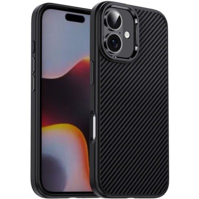 Apple iPhone 16 "IPAKY" Carbon silikona TPU melns apvalks | Vacins.lv
