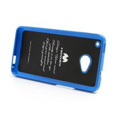 HTC One M7 Mercury tumši zils cieta silikona (TPU) futrālis / Vacins.lv