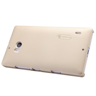 Nillkin Frosted Shield Nokia Lumia 930 auksinis plastikinis dėklas + apsauginė ekrano plėvelė / Priedai.lt