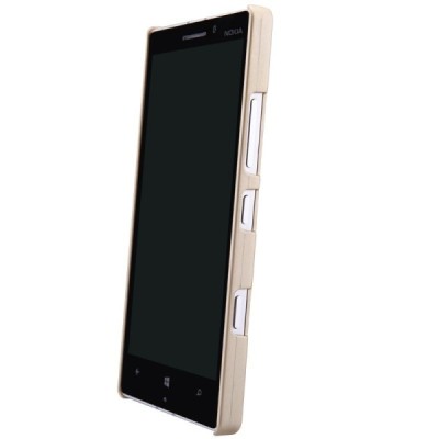 Nillkin Frosted Shield Nokia Lumia 930 auksinis plastikinis dėklas + apsauginė ekrano plėvelė / Priedai.lt