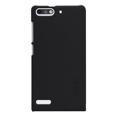 Nillkin Frosted Shield Huawei Ascend G6 juodas plastikinis dėklas + apsauginė ekrano plėvelė / Priedai.lt