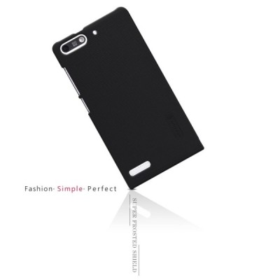 Huawei Ascend G6 Nillkin Frosted Shield melns plastmasas futrālis + ekrāna aizsargplēve / Vacins.lv
