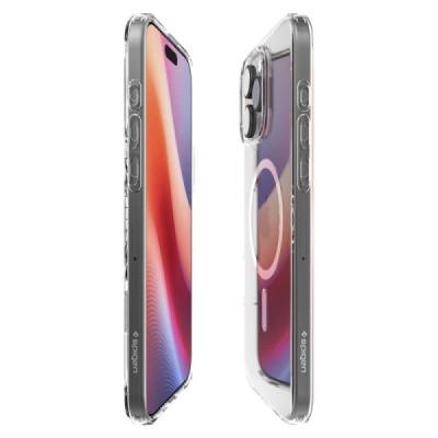 Apple iPhone 16 Pro "Spigen" Liquid Crystal MagFit dzidrs, caurspīdīgs cieta silikona apvalks | vacins.lv
