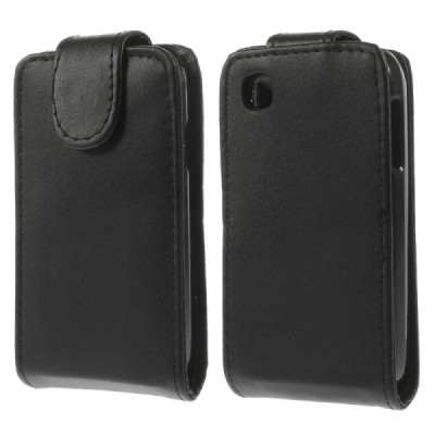 LG L40 D160 klasisks ādas vertikāli atvēramais melns futrālis / Vacins.lv