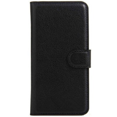 LG L40 (D160) atvēramais melns ādas Litchi futrālis - maciņš / Vacins.lv