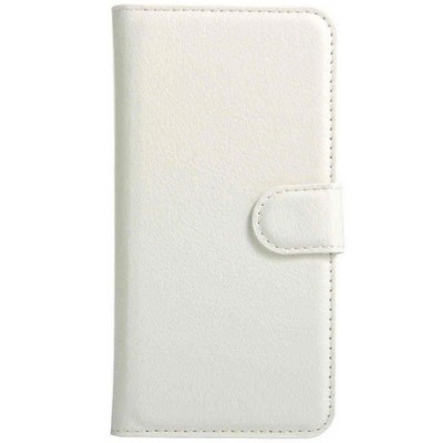 LG L40 (D160) atvēramais balts ādas Litchi futrālis - maciņš / Vacins.lv