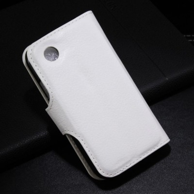 LG L40 (D160) atvēramais balts ādas Litchi futrālis - maciņš / Vacins.lv