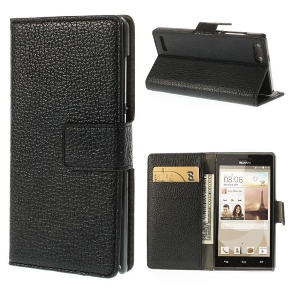 „Litchi“ atverčiamas dėklas - juodas (Ascend G6)