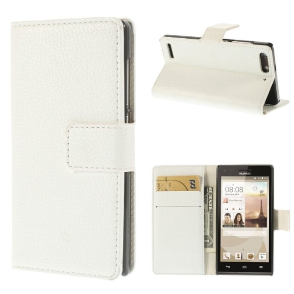 „Litchi“ atverčiamas dėklas - baltas (Ascend G6)